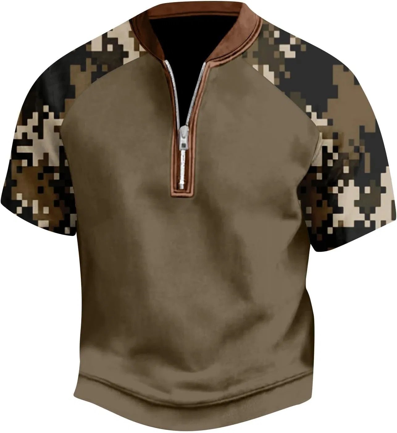 Мужская футболка с камуфляжным принтом Quarter Zip Pullover, Multicolor