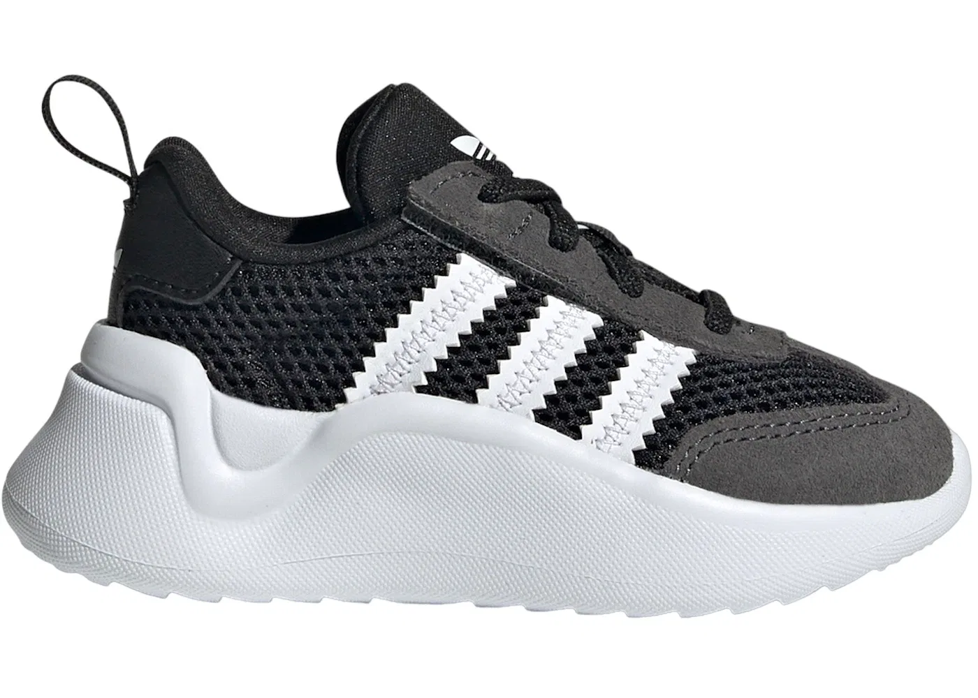 Детские кроссовки Lifestyle с закрытой шнуровкой Adidas adiFOM 70s Comfort Closure Laces, Core Black Cloud White Grey Six