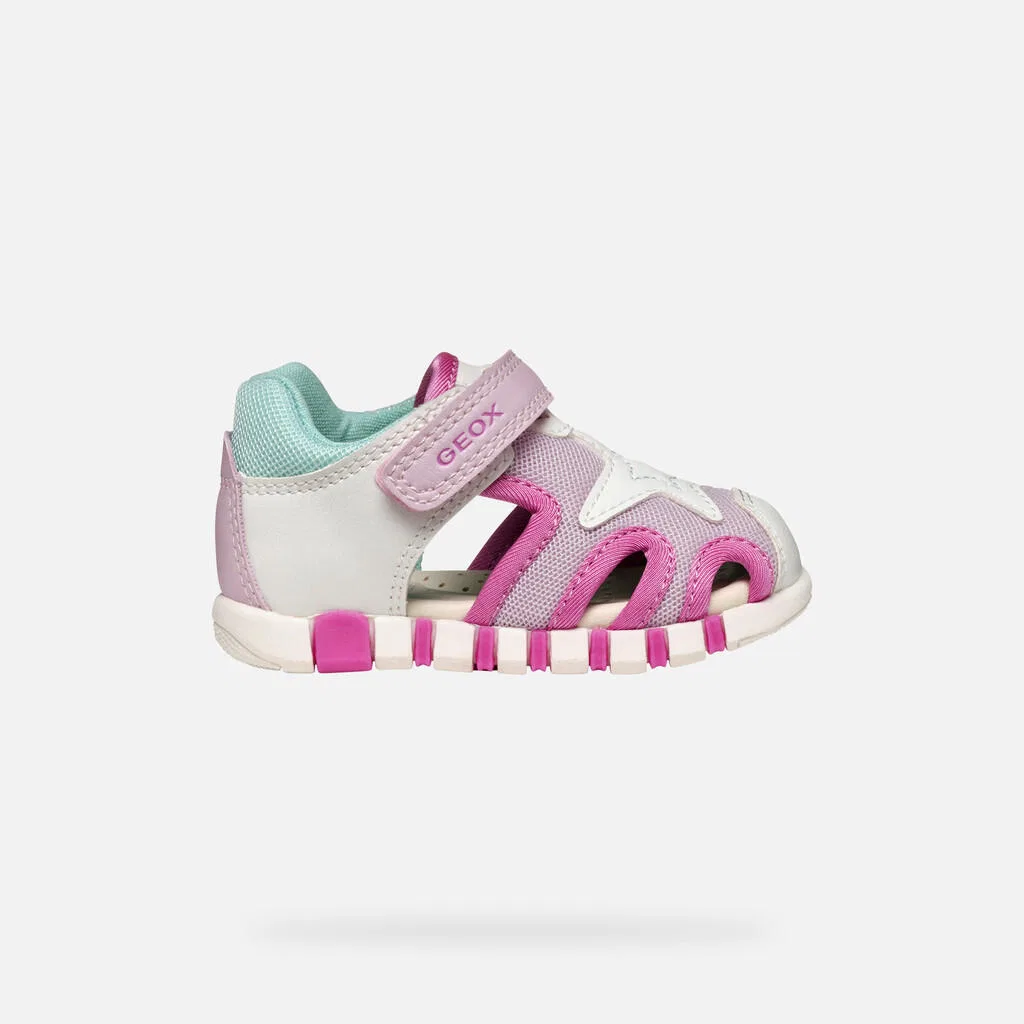 Детские сандалии без застежки B Sandal Iupidoo Gir Geox, White Fuchsia — фото 2