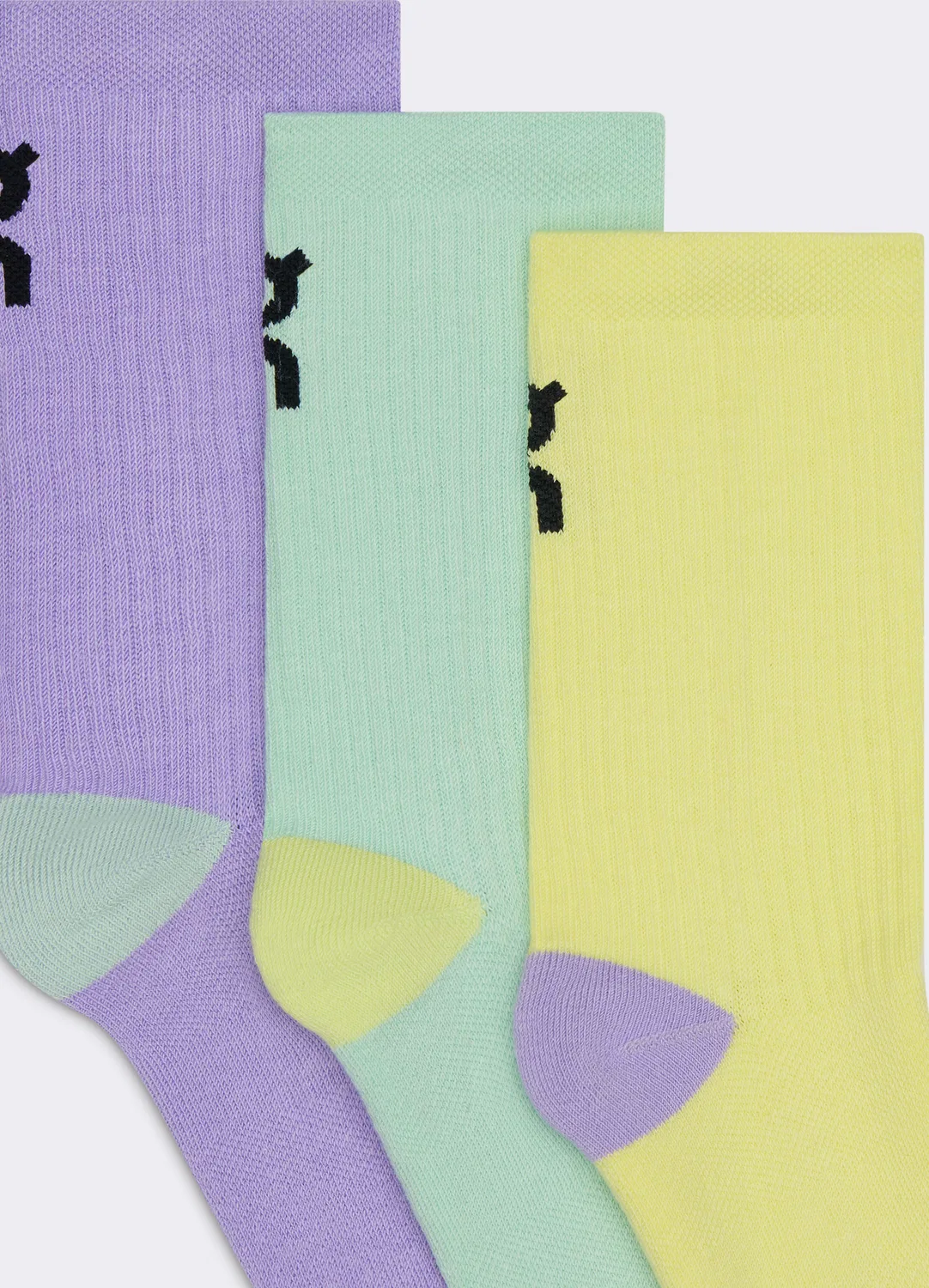 Детские высокие носки с логотипом, комплект из трех пар, Logo Sock High 3P, On, Bloom/Creek — фото 4