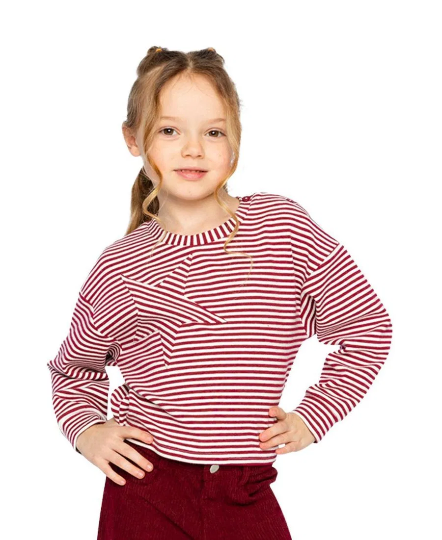Футболка с длинным рукавом из коллекции Varsity League Deux par Deux, Red And White Stripes — фото 2