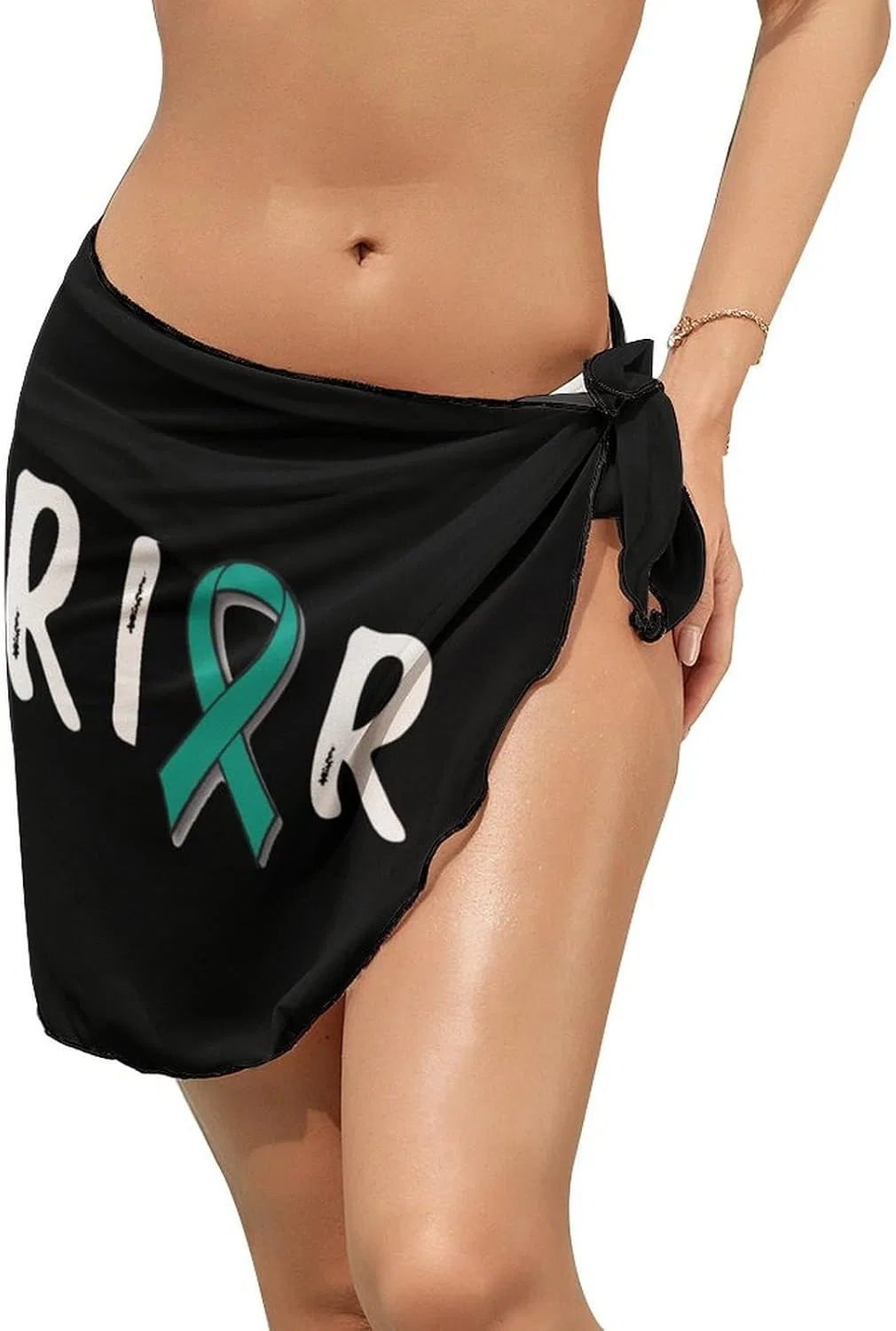 Женская пляжная накидка из шифона с принтом Warrior Ovarian Cancer Awareness, Warrior Ovarian Cancer Awareness