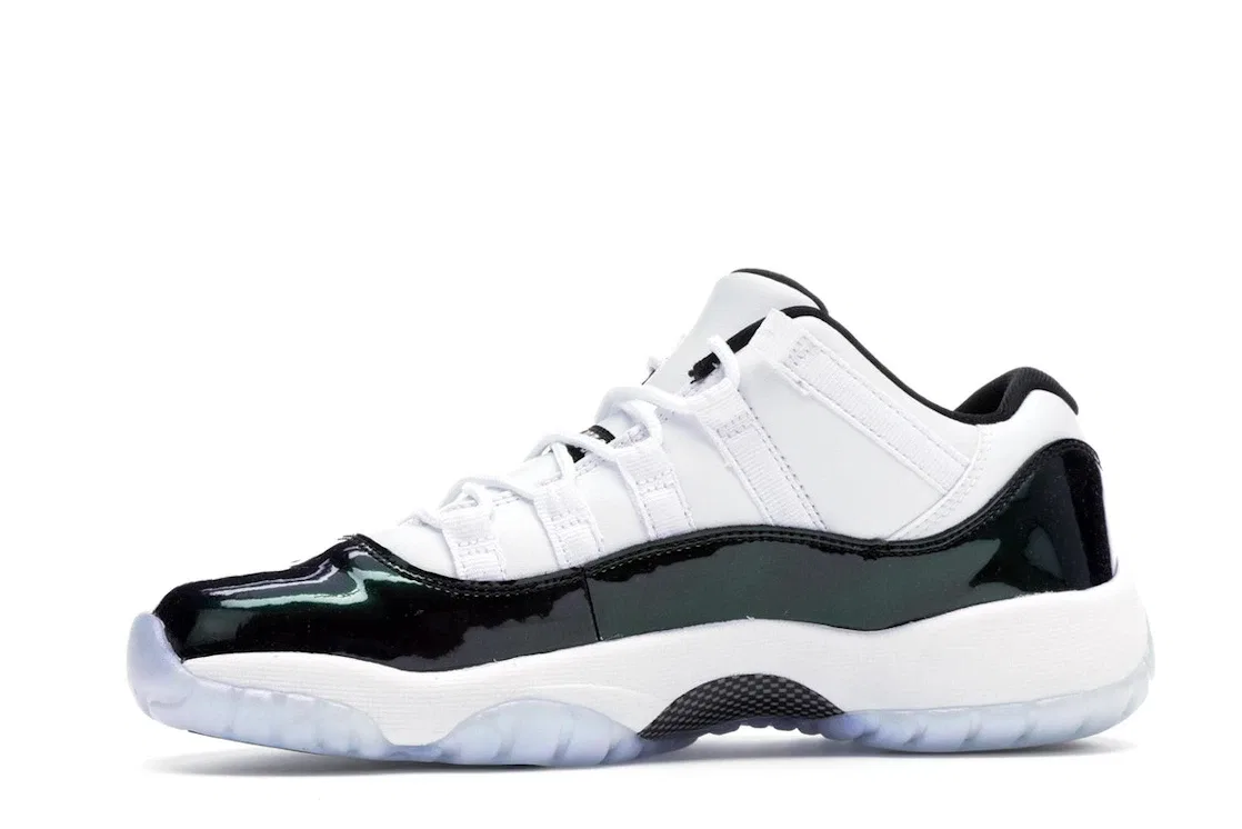 Детские кроссовки Lifestyle с принтом Jordan 11 Retro Low Jordan, White/Black-Emerald Rise — фото 3