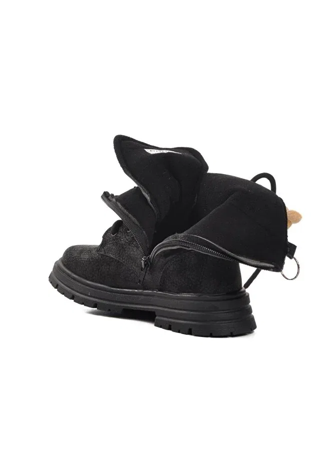 Детские ботинки для девочек на плоской подошве Perla f black Ayakmod, Black — фото 4