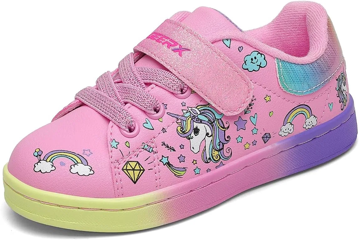 Детские кроссовки для девочек с принтом Unicorn GEERX, Pink Blue