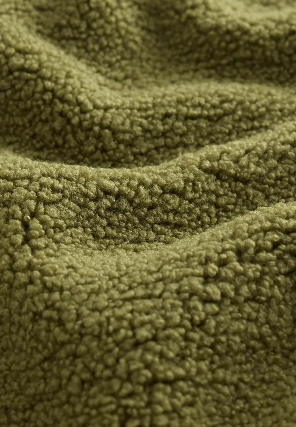 Флисовый джемпер Borg с молнией до середины груди Next, Olive Green — фото 3