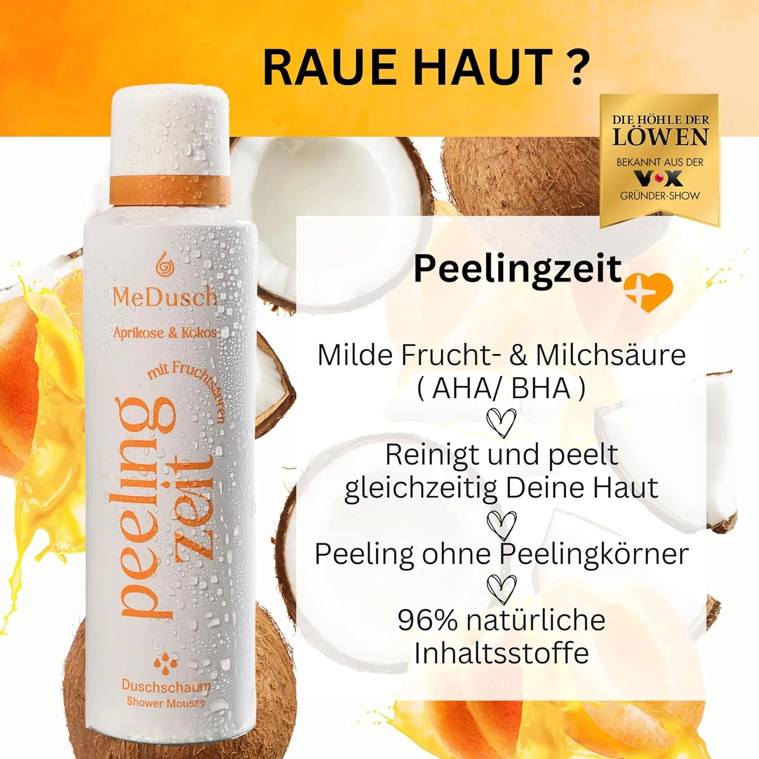 Скраб-пенка для душа MeDusch Exfoliating Time, 5 шт. по 200 мл, Абрикос и Кокос — фото 2