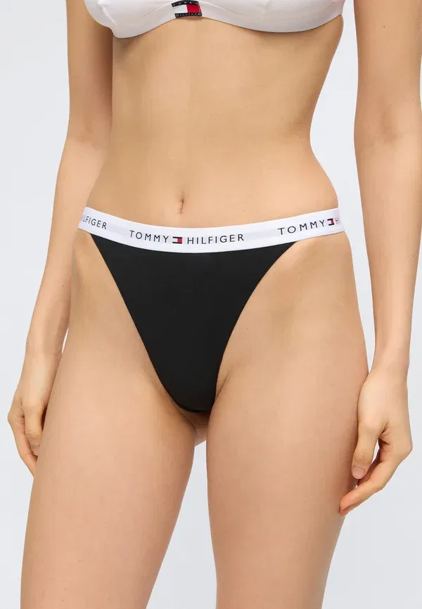 Танга из хлопка 5-pack Essential Logo Waistband Tommy Hilfiger розовый, голубой, белый, красный, сумерки — фото 4