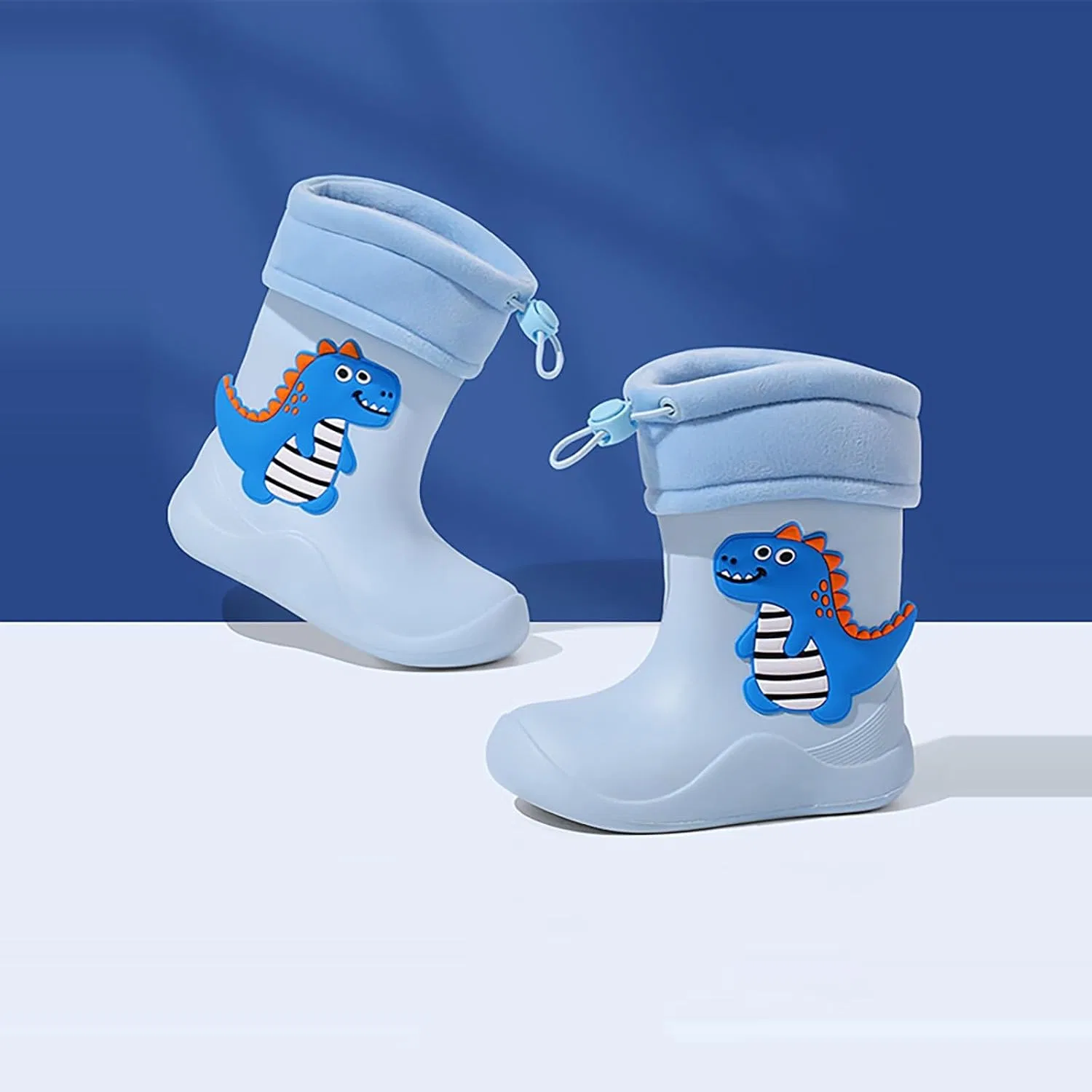 Детские дождевые сапоги с принтом динозавра Unisex-Child, Blue — фото 3