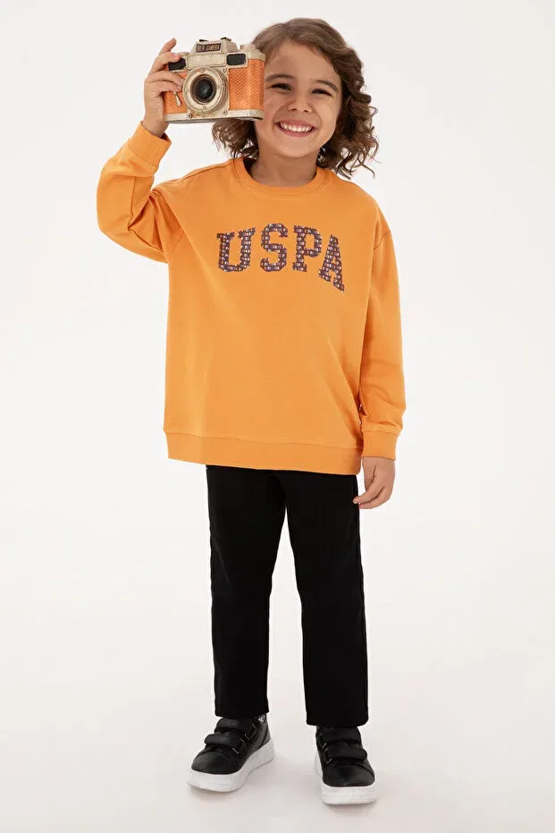 Детское для мальчиков свитшот с длинным рукавом U.S. Polo Assn., Copper — фото 2