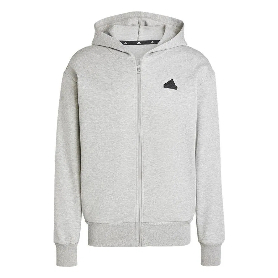 Мужской свитшот с капюшоном и молнией adidas M Fı Dblknt Fz, Серый — фото 2