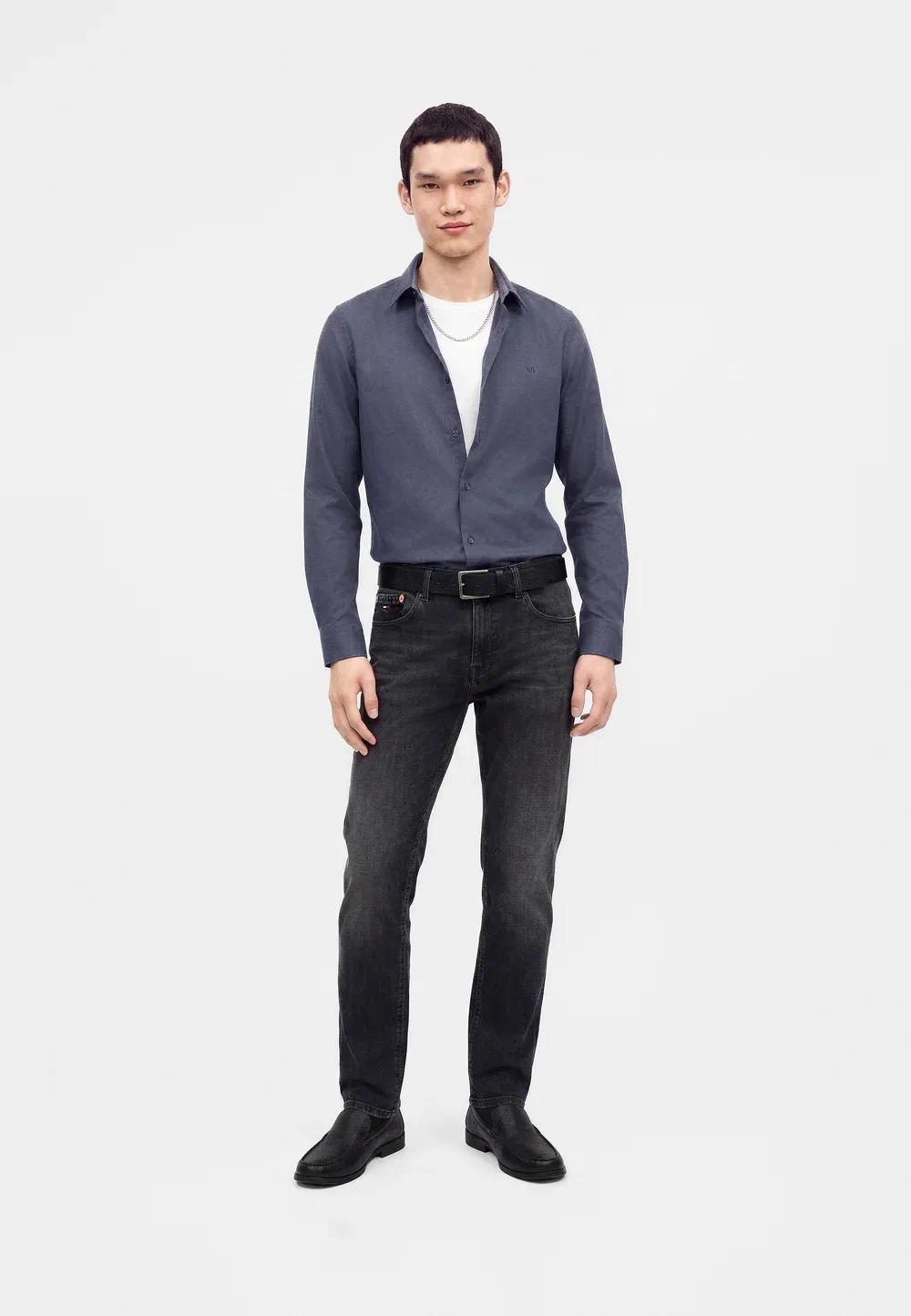 Узкая рубашка Calvin Klein, Crown Blue — фото 2