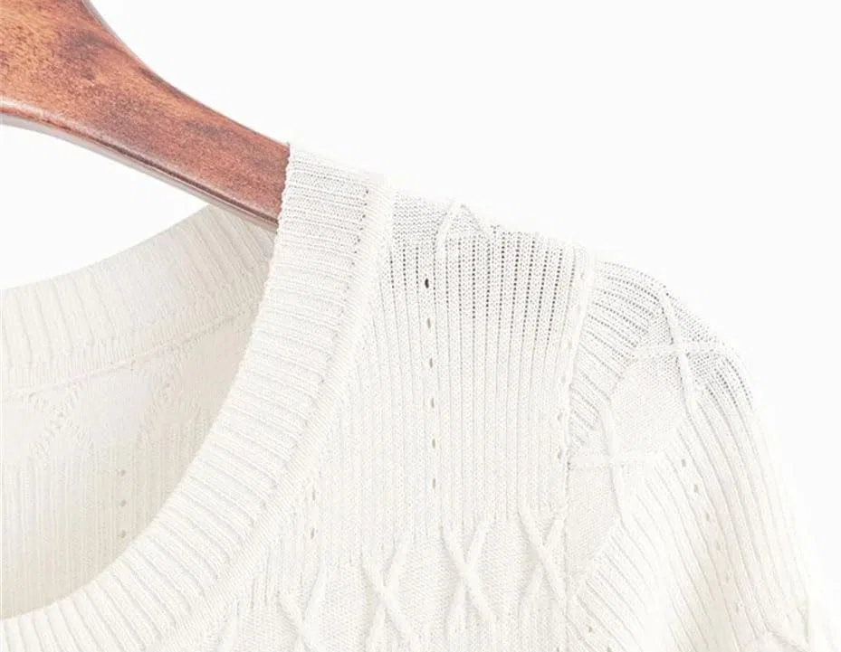 Женское мини-платье-карандаш с круглым вырезом, White — фото 4