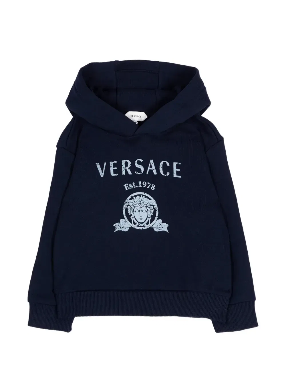 Худи с принтом Медузы и логотипом Versace Kids, синий
