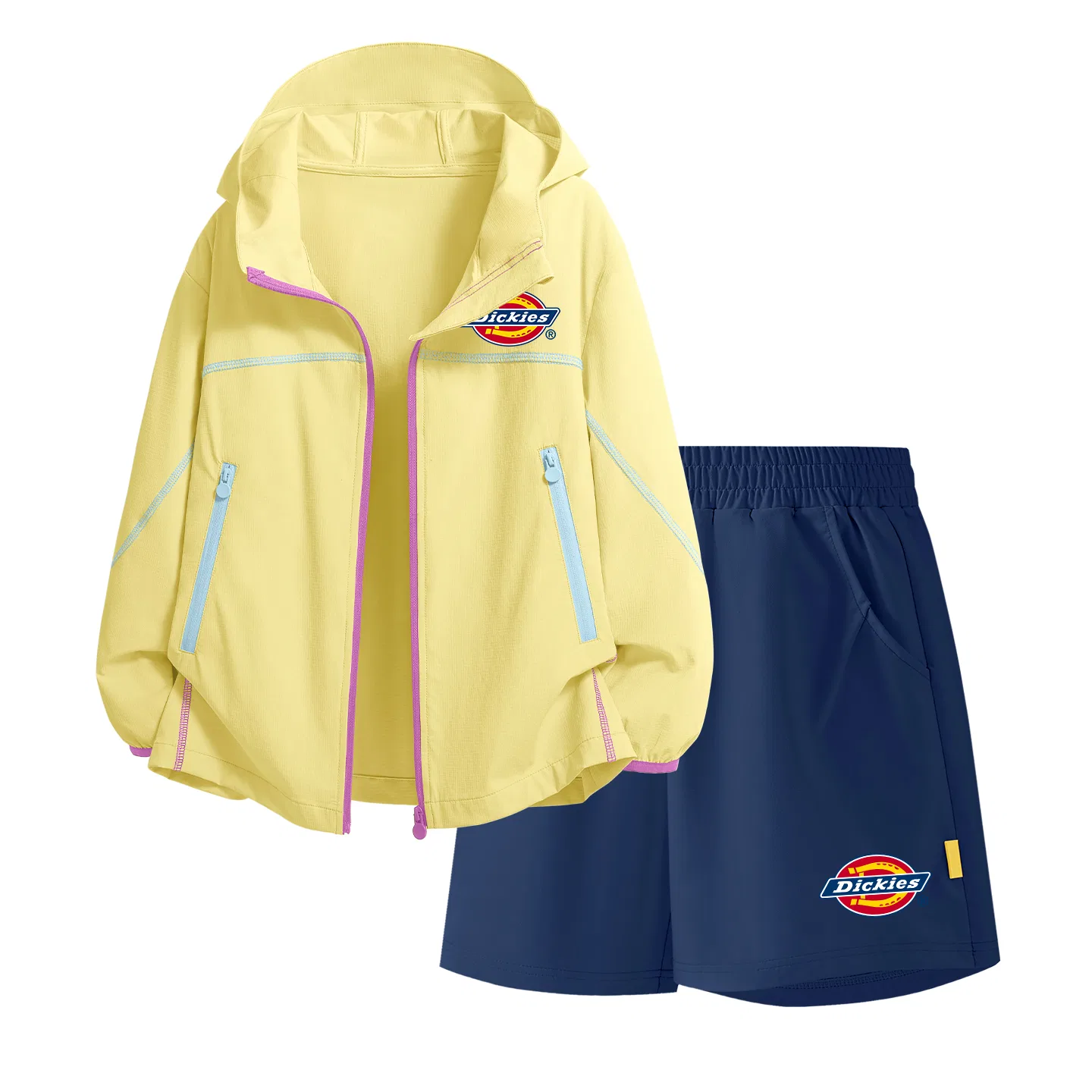 Детский спортивный комплект из 2 предметов Silicone Logo K Yellow+Logo K Bottom Right Deep Sea Blue Dickies, Silicone Logo K Yellow+Logo K Bottom Right Deep Sea Blue