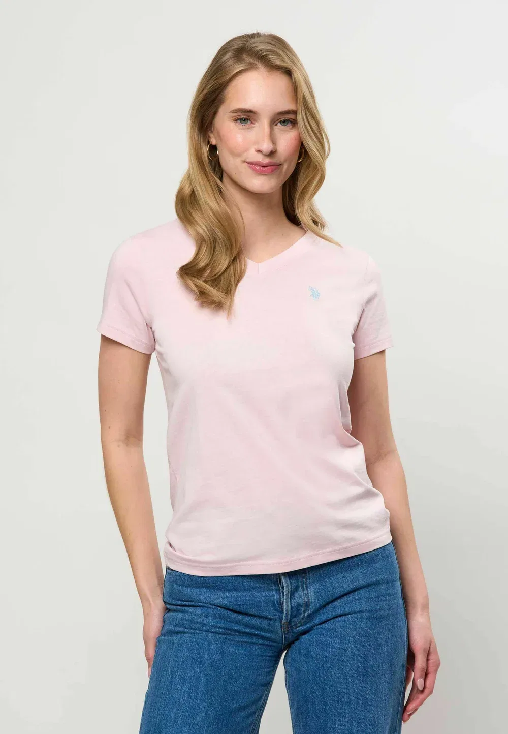 Футболка Uwassia с V-образным вырезом - базовая футболка U.S. Polo Assn., Pale Lilac