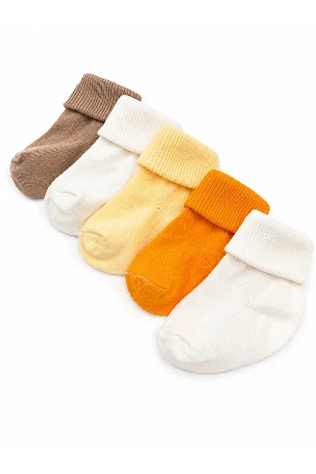 Детский набор носков для мальчиков хлопковый 5-Piece baby boy sock set Karamila, Orange — фото 3