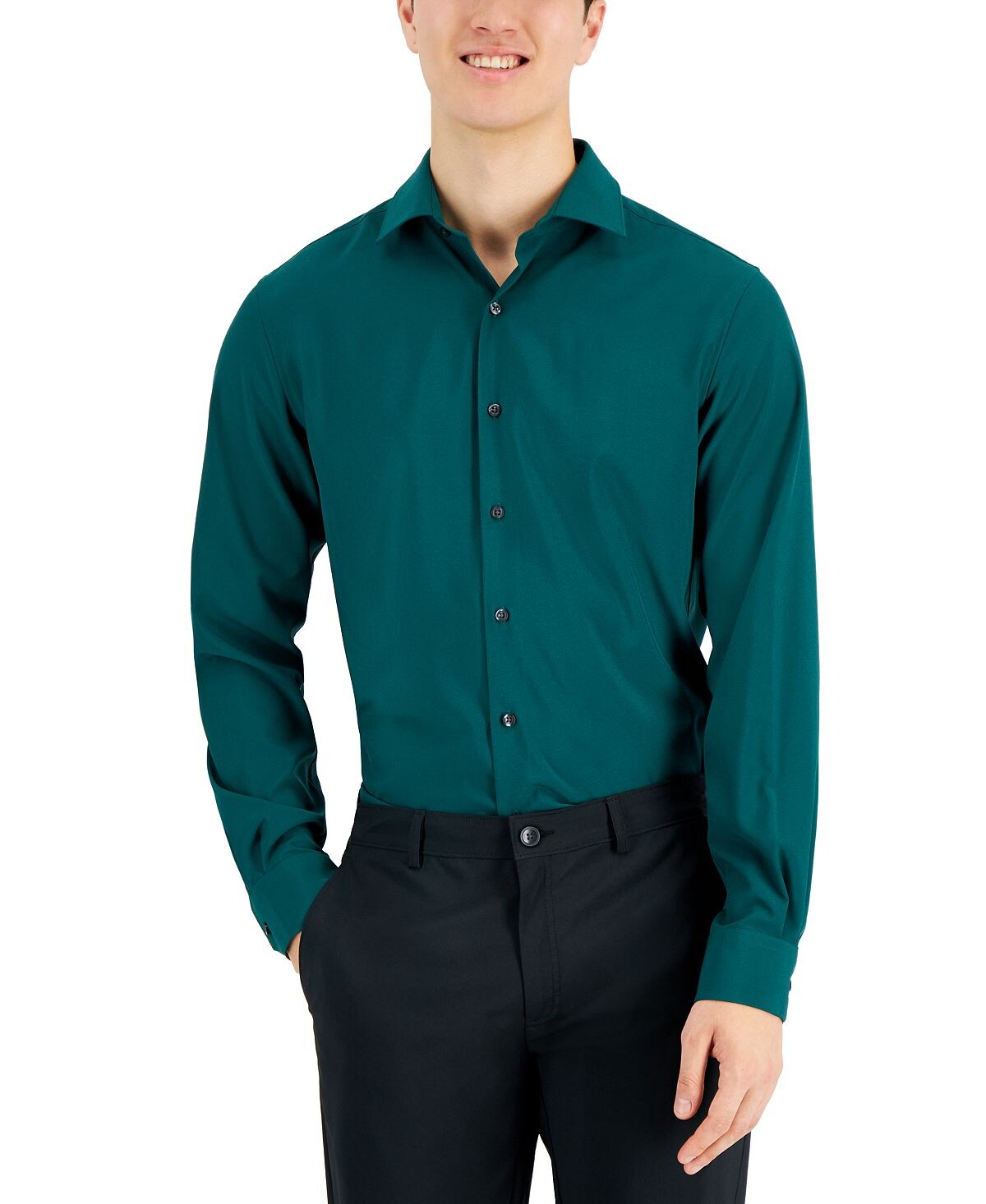 

Мужская однотонная классическая рубашка slim fit, эластичная в 4 направлениях, создана для macy's Alfani, мульти