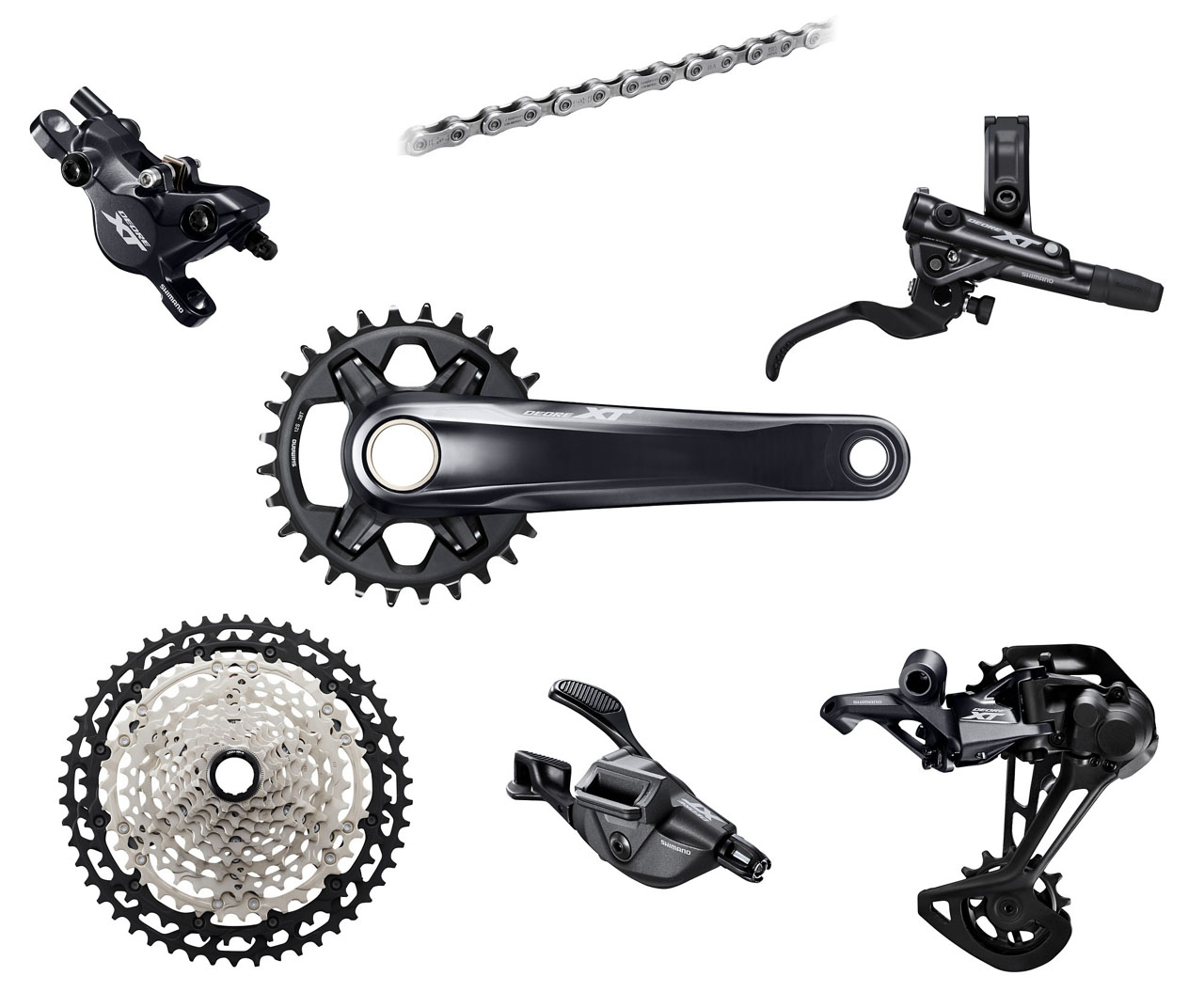 

Групсет Shimano XT M8120 Mechanical Disc Single 2-поршневой, 10-45, 32T, 175 мм