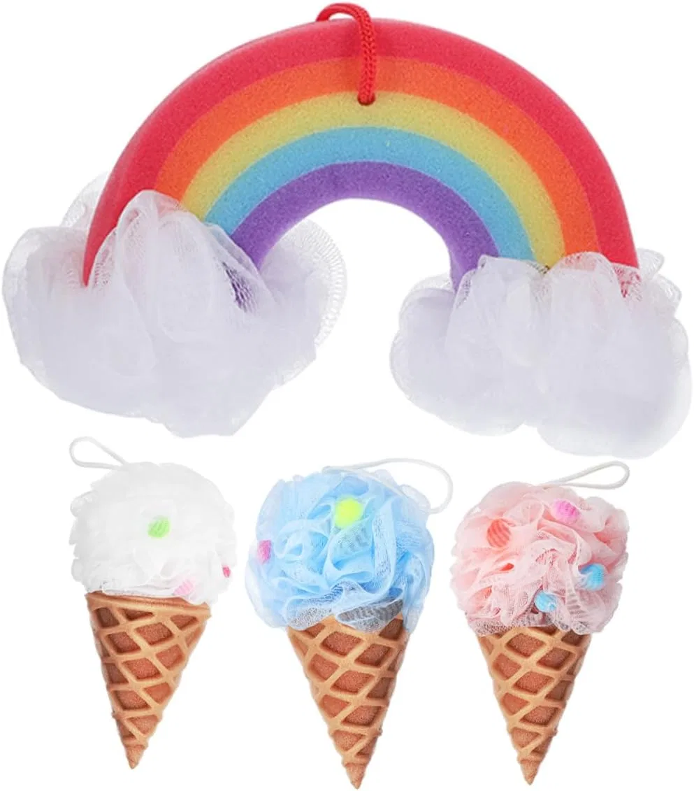 Мочалка для душа Ice Cream Shape, VALICLUD, 4 шт, 180 г