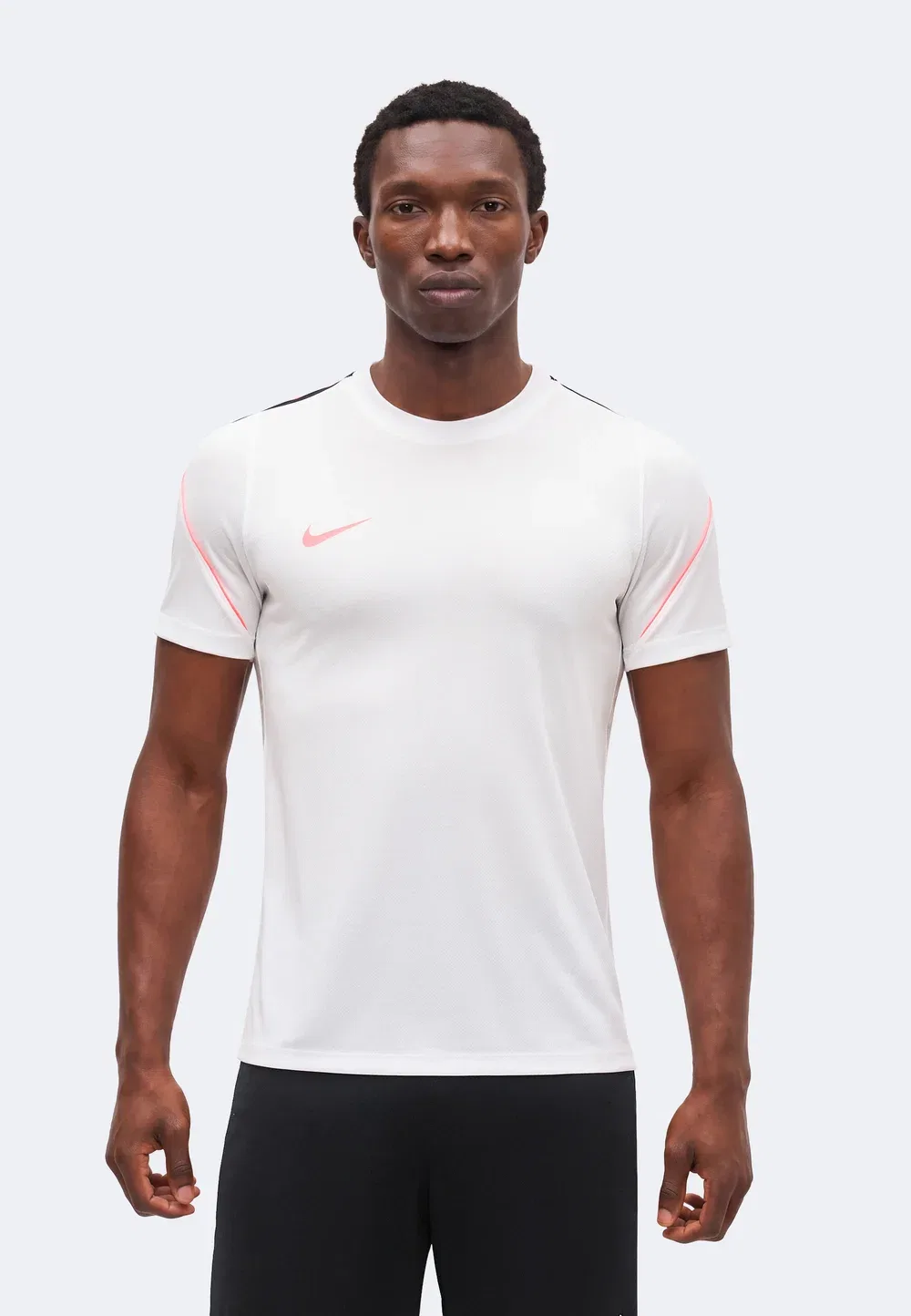 Мужская футбольная футболка с коротким рукавом Nike Performance, White/Black/Hot Punch