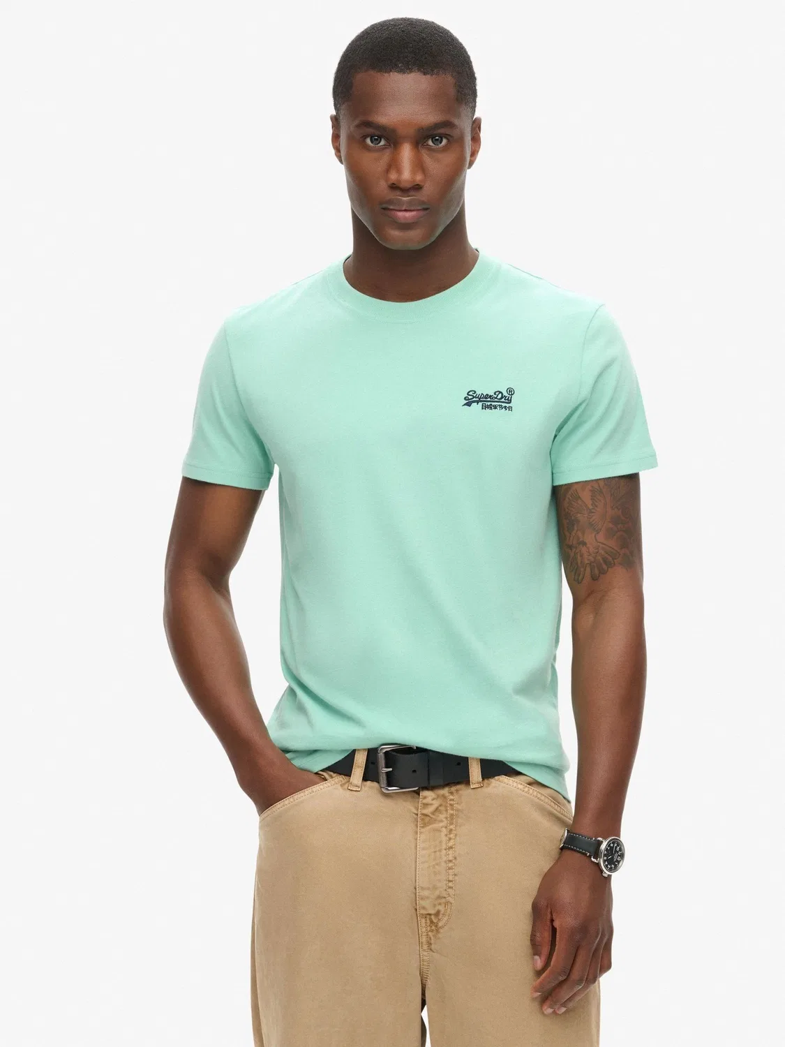 Футболка Essential Logo Embroidery Superdry, светло-зеленый