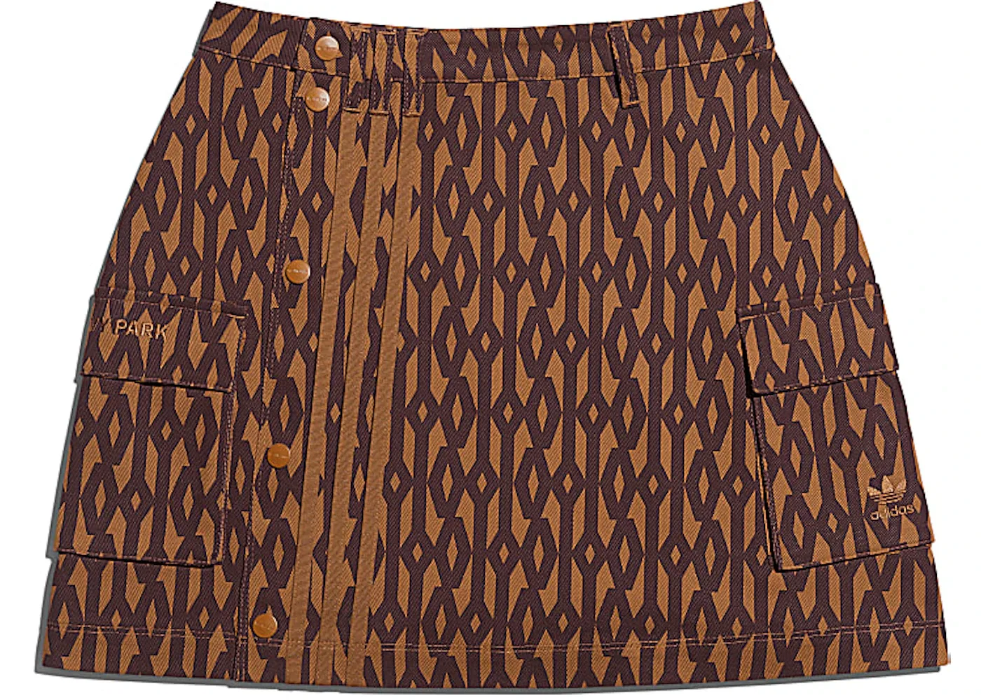 Женская юбка из хлопкового твила с принтом Skirt Adidas, Wild Brown/Night Red