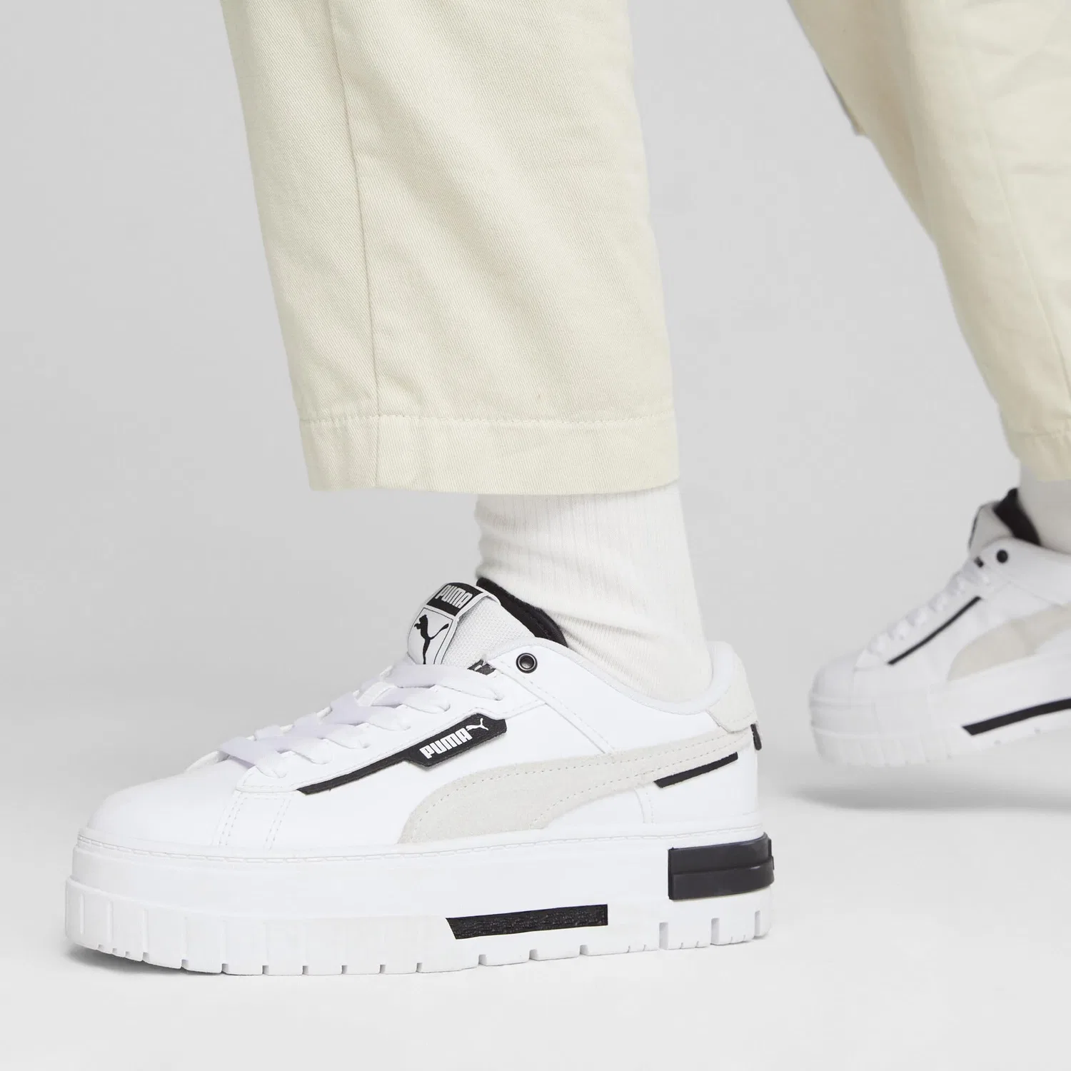 Детские кроссовки для девочек Puma Mayze Lth Jr, White — фото 3