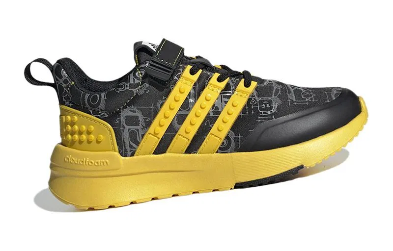 Детские беговые кроссовки с технологией LEGO Adidas, Black Yellow — фото 3