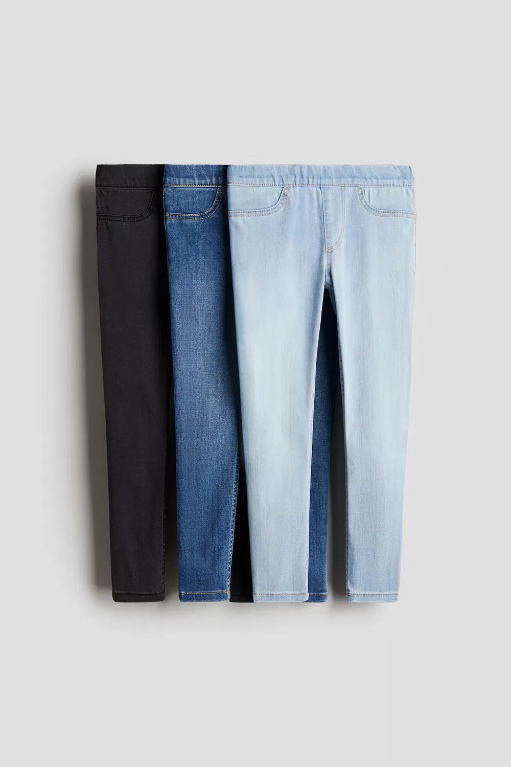 3 пары джинсовых леггинсов H&M, Denimblau/Schwarz