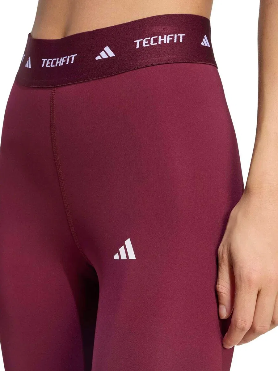 Спортивные брюки-скинни ADIDAS PERFORMANCE 'TECHFIT 7/8' каштаново-коричневого цвета — фото 3