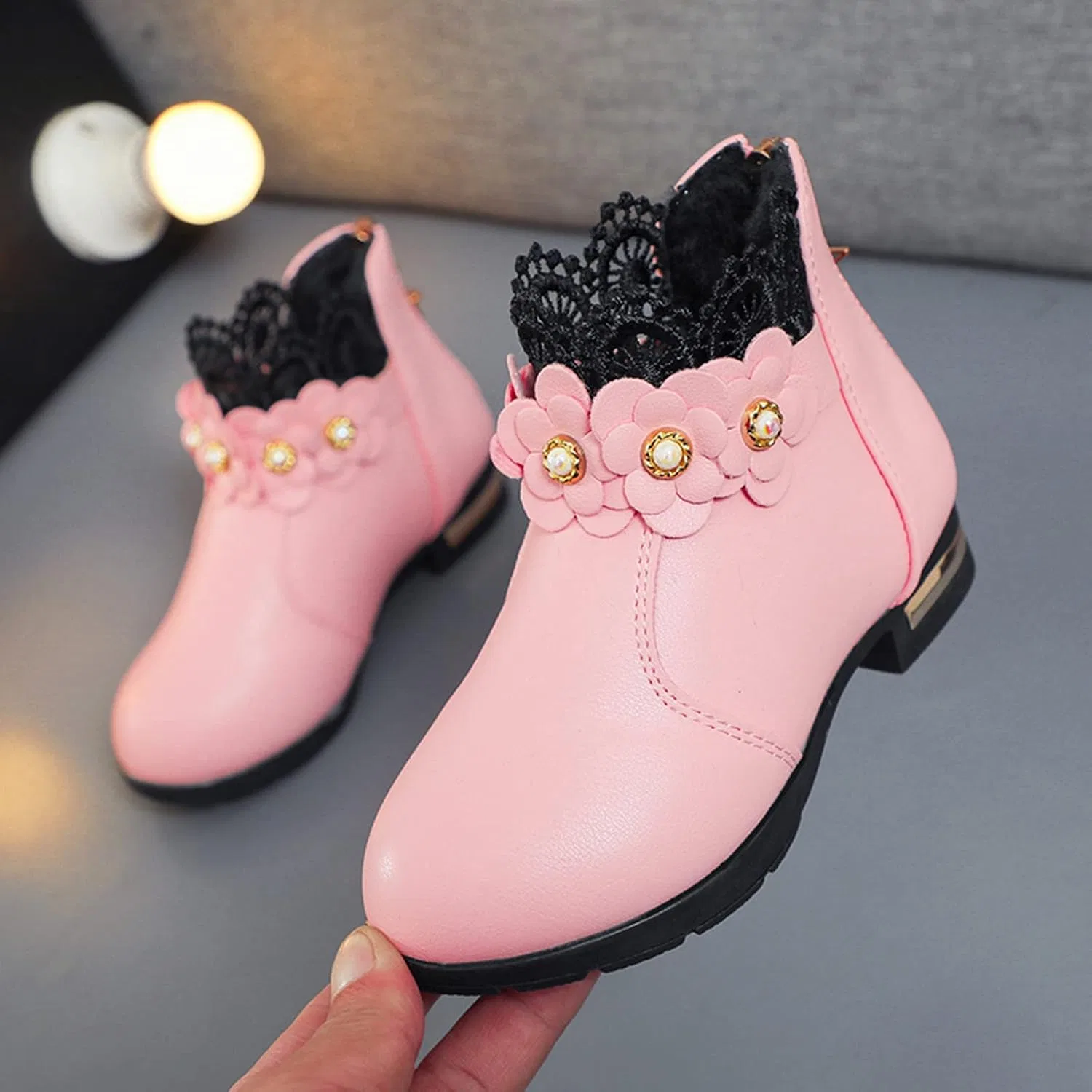 Детские зимние ботинки для девочек с принтом Hynde Girl Wpf A Boot Size 9, Pink — фото 3