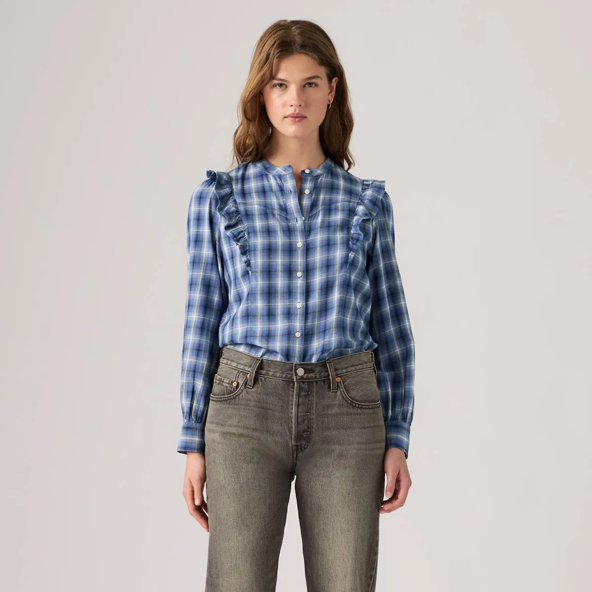 Рубашка в стиле вестерн Джесси Levi's, Isolde Plaid Moonlight Blue - Blue — фото 3