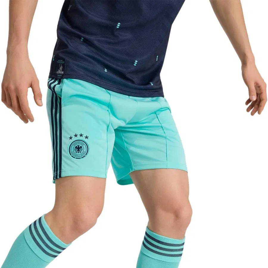 Шорты спортивные с принтом Dfb Almanya 26 Deplasman adidas, Светло-синий — фото 2