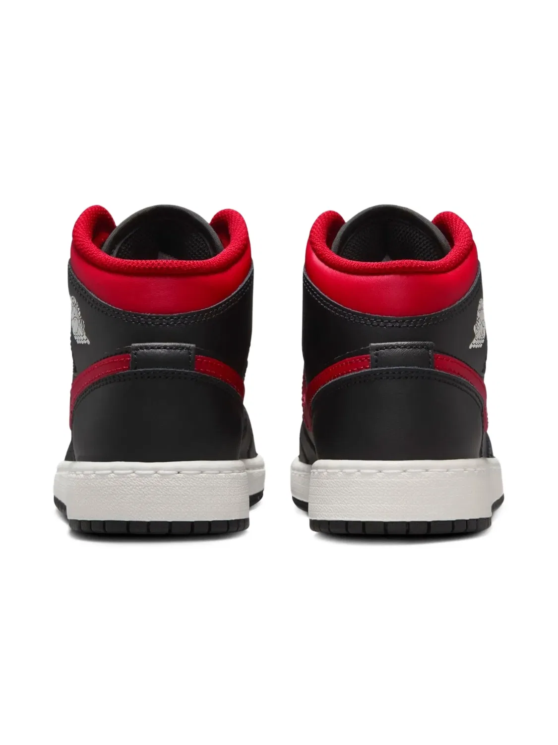 Кроссовки Jordan 1 Mid "Black/Summit White/Varsity Red", черный — фото 3