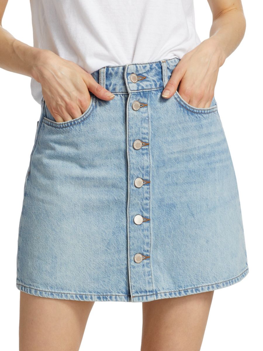 

Мини-юбка из денима от мисс Луизианы Triarchy, цвет Spring Indigo