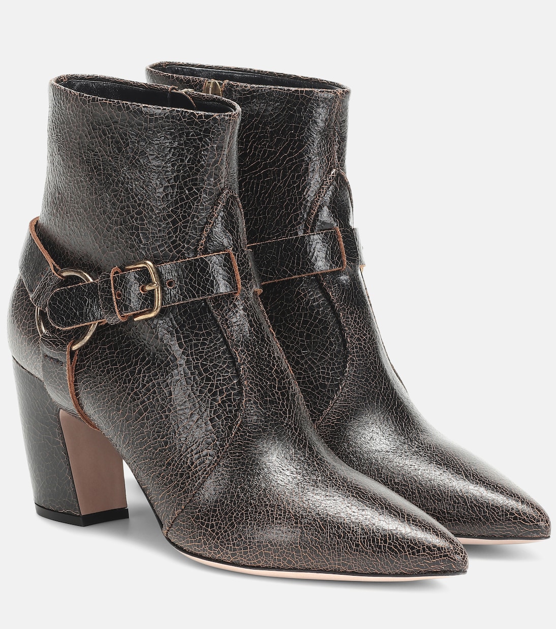 Кожаные ботинки до щиколотки Miu Miu, Ebano