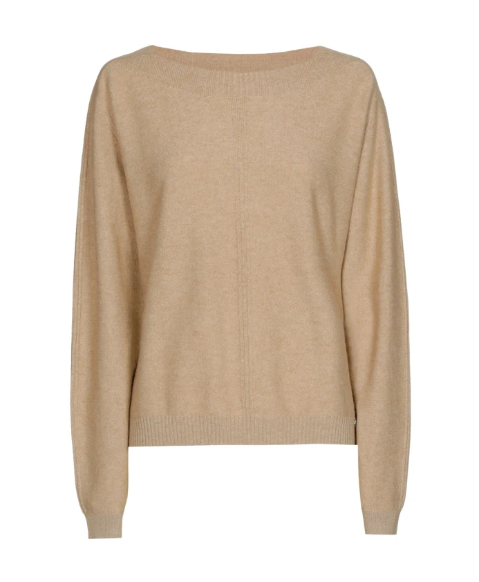 

Роскошный пуловер из шерсти и кашемира с вырезом-лодочкой. Marie Mãro, коричневый