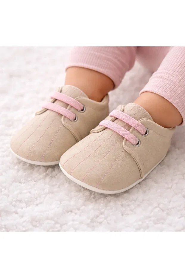 Детские туфли для девочек без скольжения Basics Happy Baby Butik, Beige Pink — фото 2