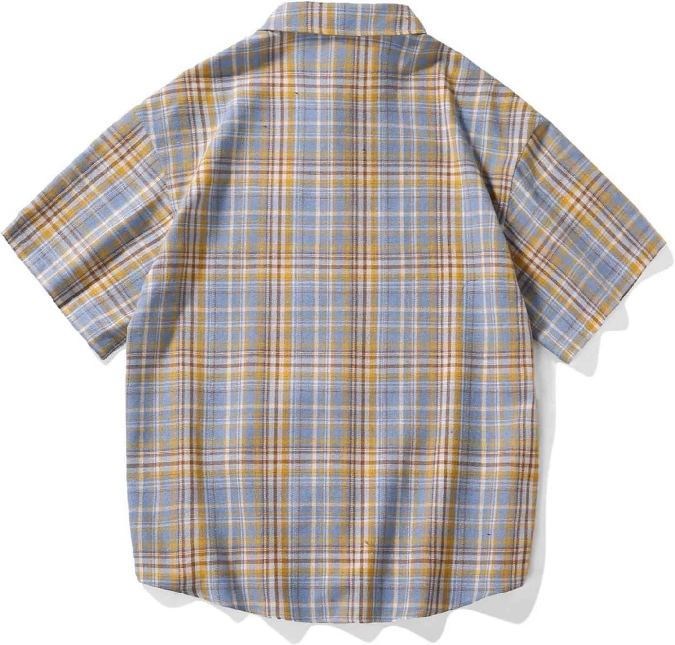 Мужская футболка с принтом в клетку Casual, Yellow — фото 3