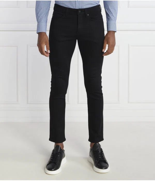Мужские джинсы slim fit с добавлением кашемира Delaware BOSS, черный