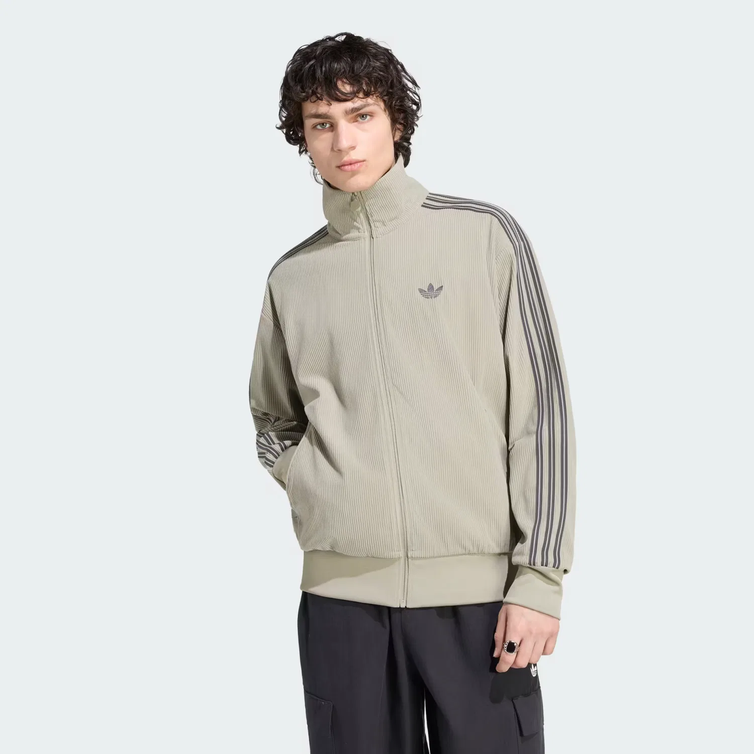Мужская спортивная куртка из вельвета Firebird Adidas Originals, серебристо-серый