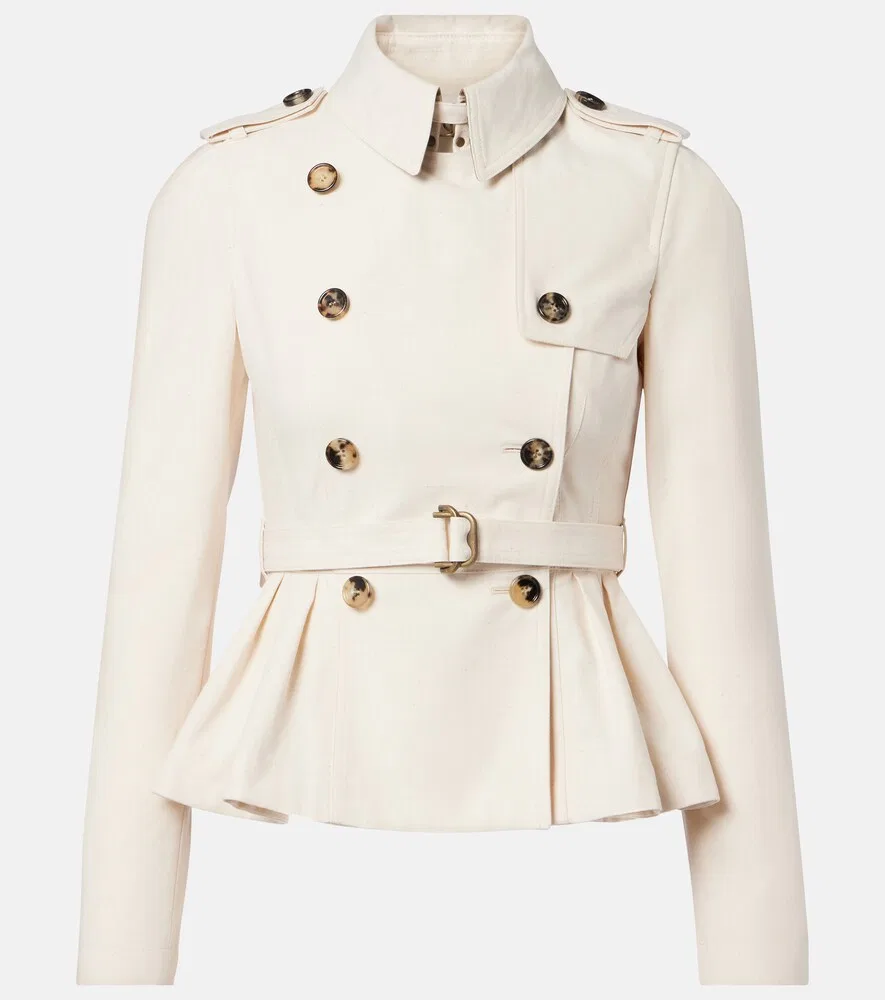 Жакет из хлопковой габардины Isabella Burberry, бежевый