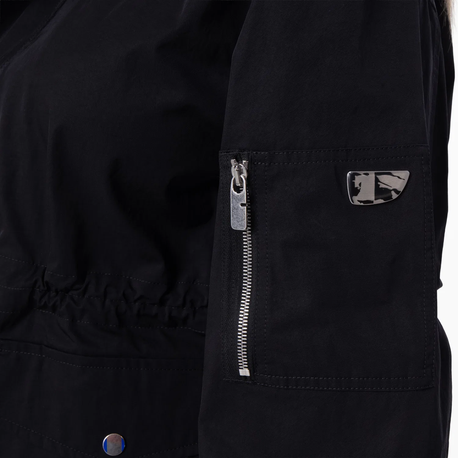 Парка с капюшоном укороченная Nylon Cotton Short Hooded Parka Burberry, Black — фото 2