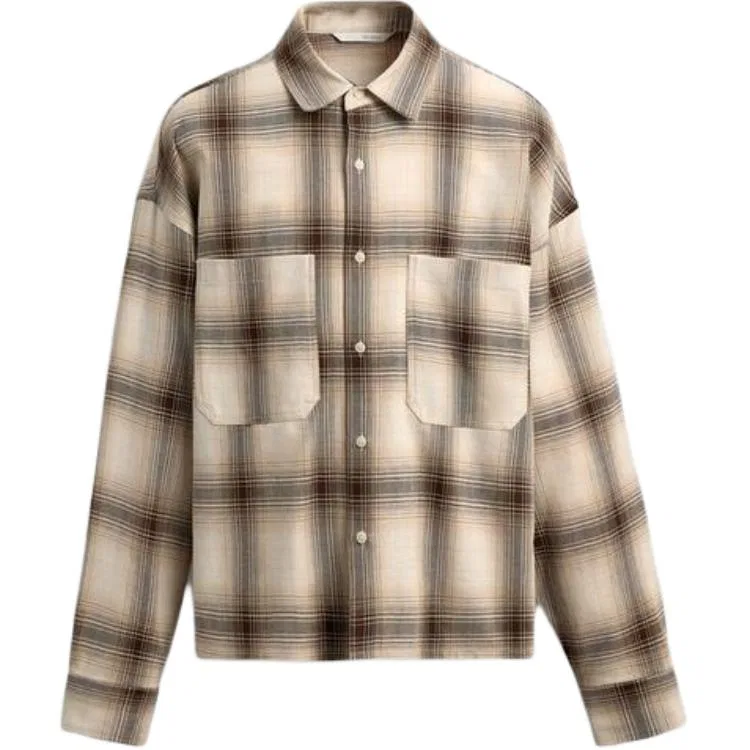 Мужская рубашка с лацканами Light Brown ZARA, Light Brown