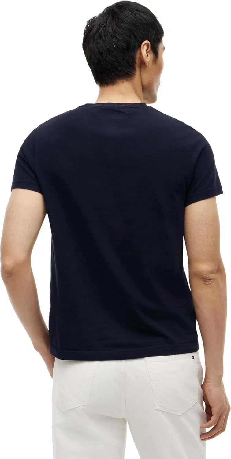 Мужская хлопковая футболка Core Tommy Logo Tee Tommy Hilfiger, Black — фото 2