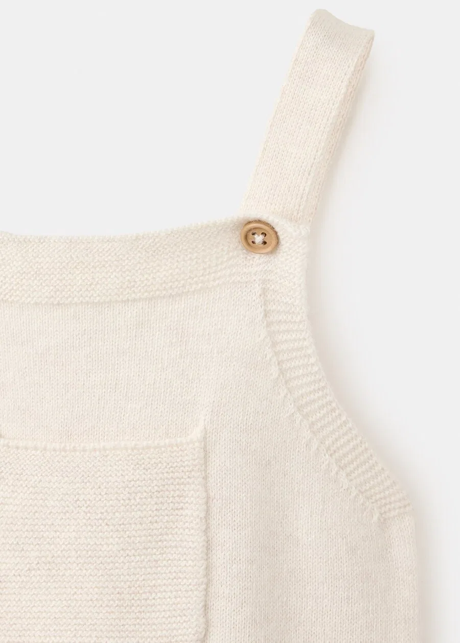 Детский комбинезон MANGO KIDS Regular Overalls 'DUNGAREES BREST3' бежевого цвета — фото 3