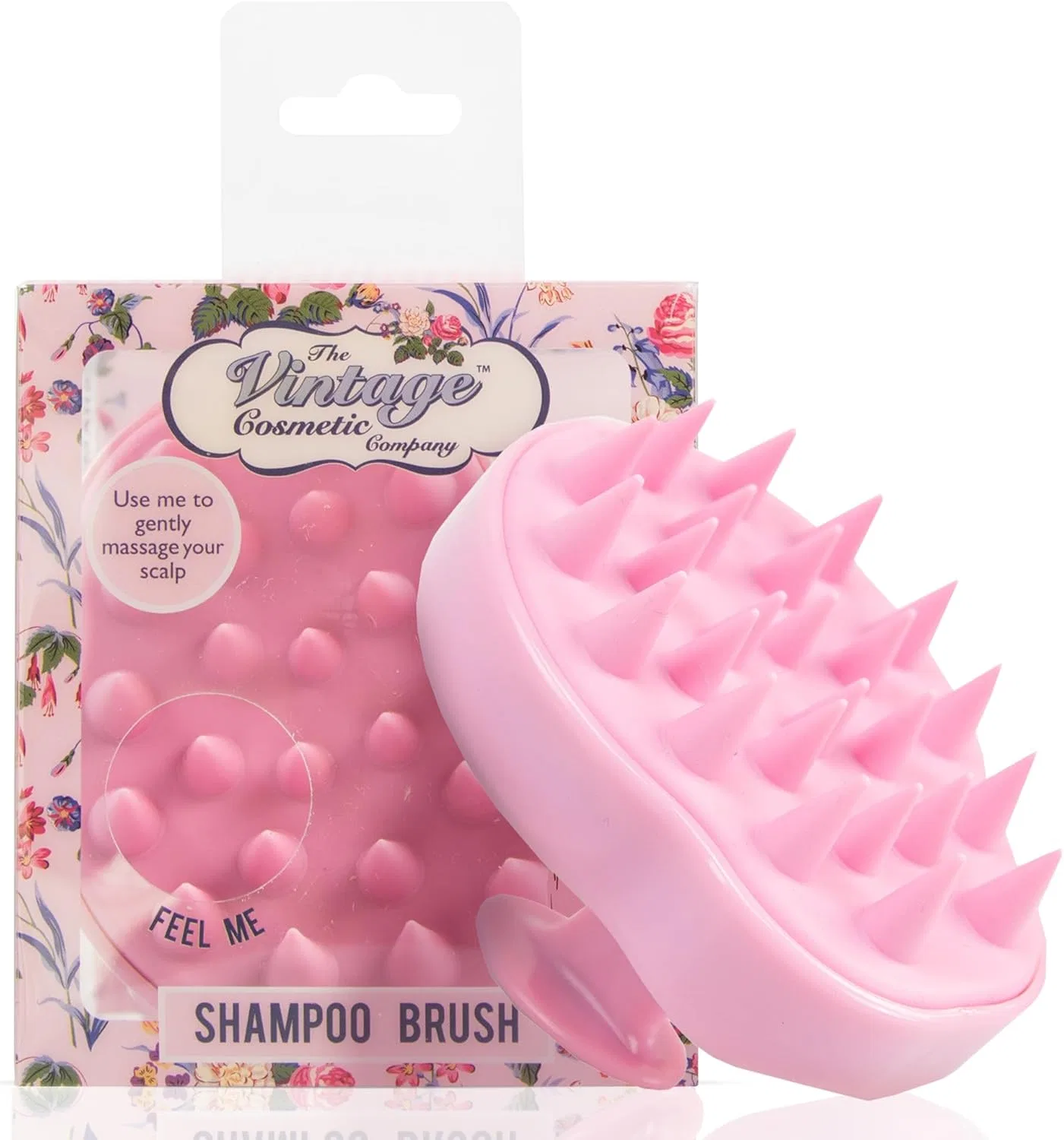 Щетка для душа, мягкие силиконовые щетинки, The Vintage Cosmetic Company, 7x8x10 см, Розовый — фото 3