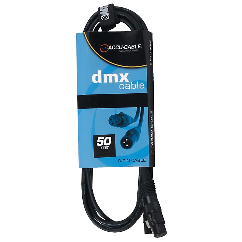 

Accu-Cable AC3PDMX50 50-футовый 3-контактный DMX-кабель American DJ Accu-Cable AC3PDMX50 50FT 3-Pin DMX Cable