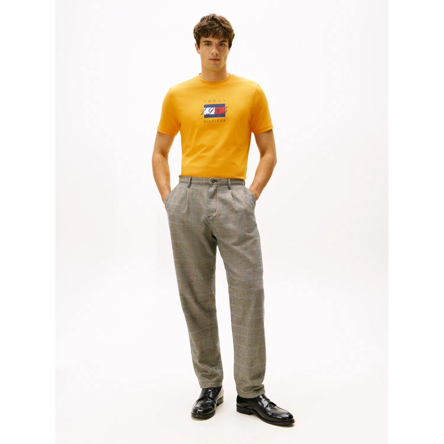 Мужская хлопковая футболка с круглым вырезом Tommy Hilfiger, Yellow — фото 3